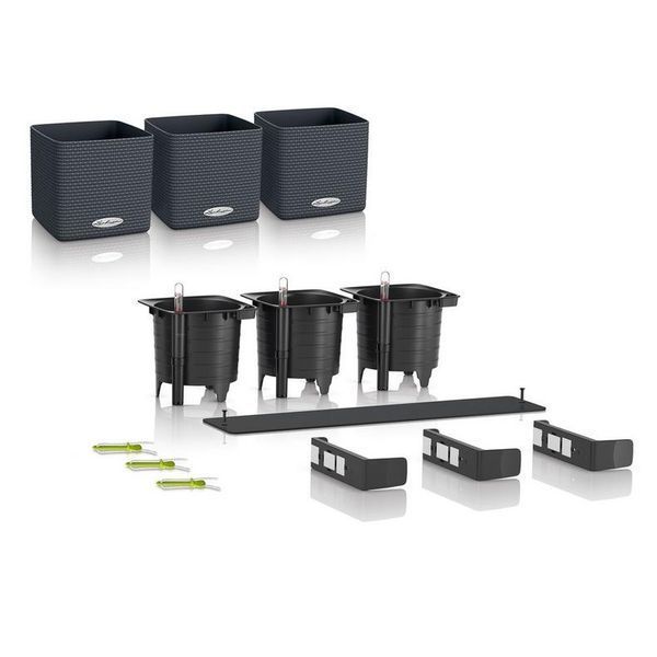 Розумний вазон з автополивом Lechuza Green Wall Home Kit Color сірий 13399 фото